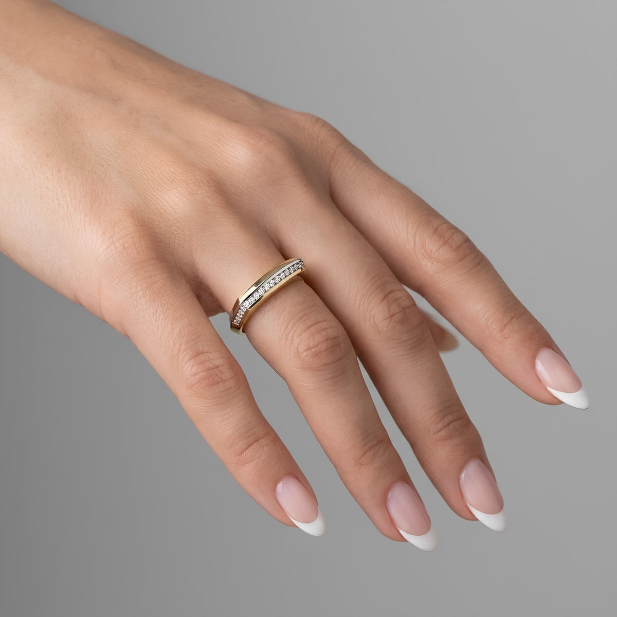 14K / 18K Solid Gold Pave Signet Ring