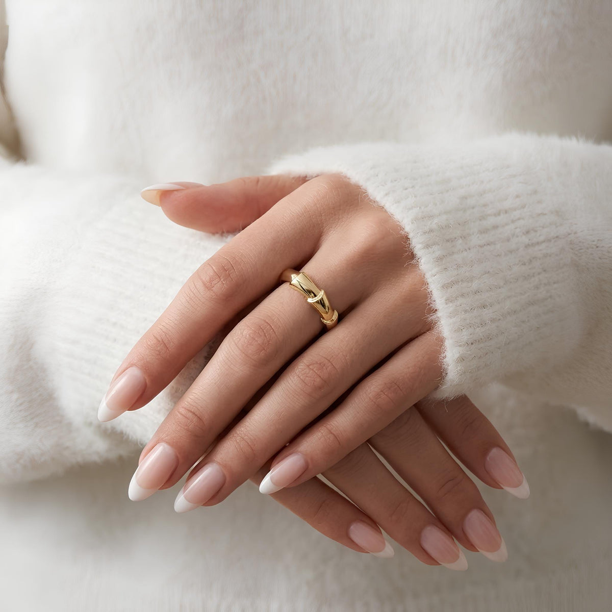 14K / 18K Solid Gold Bamboo Ring