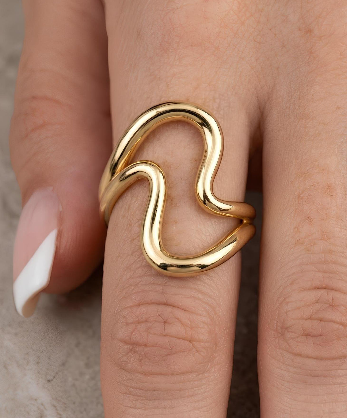 14K / 18K Solid Gold Abstract Ring