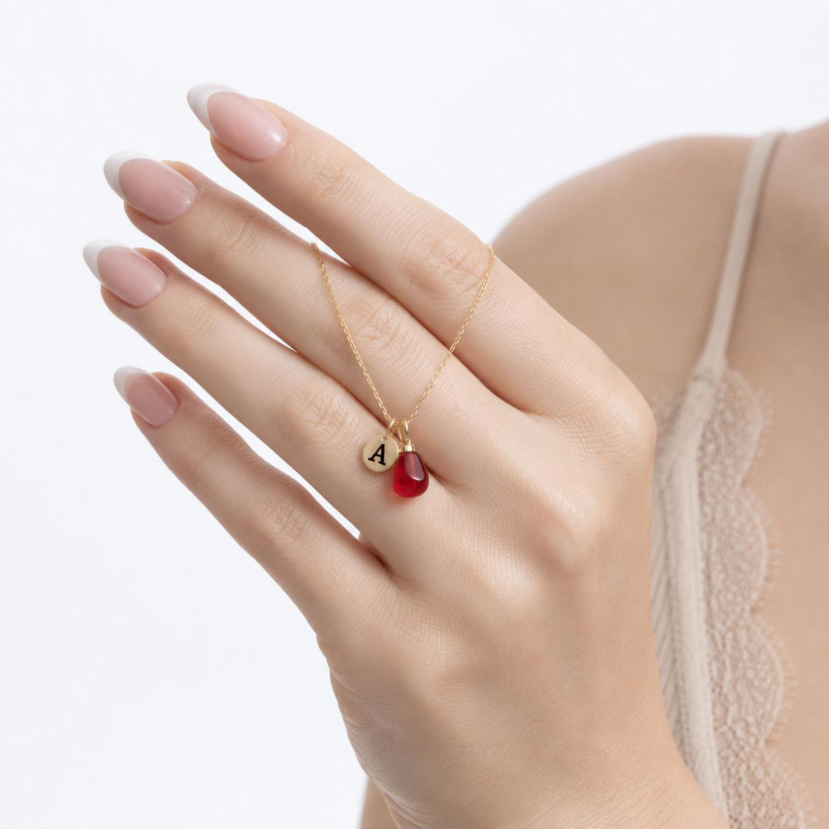 14K Solid Gold Pomegranate Necklace