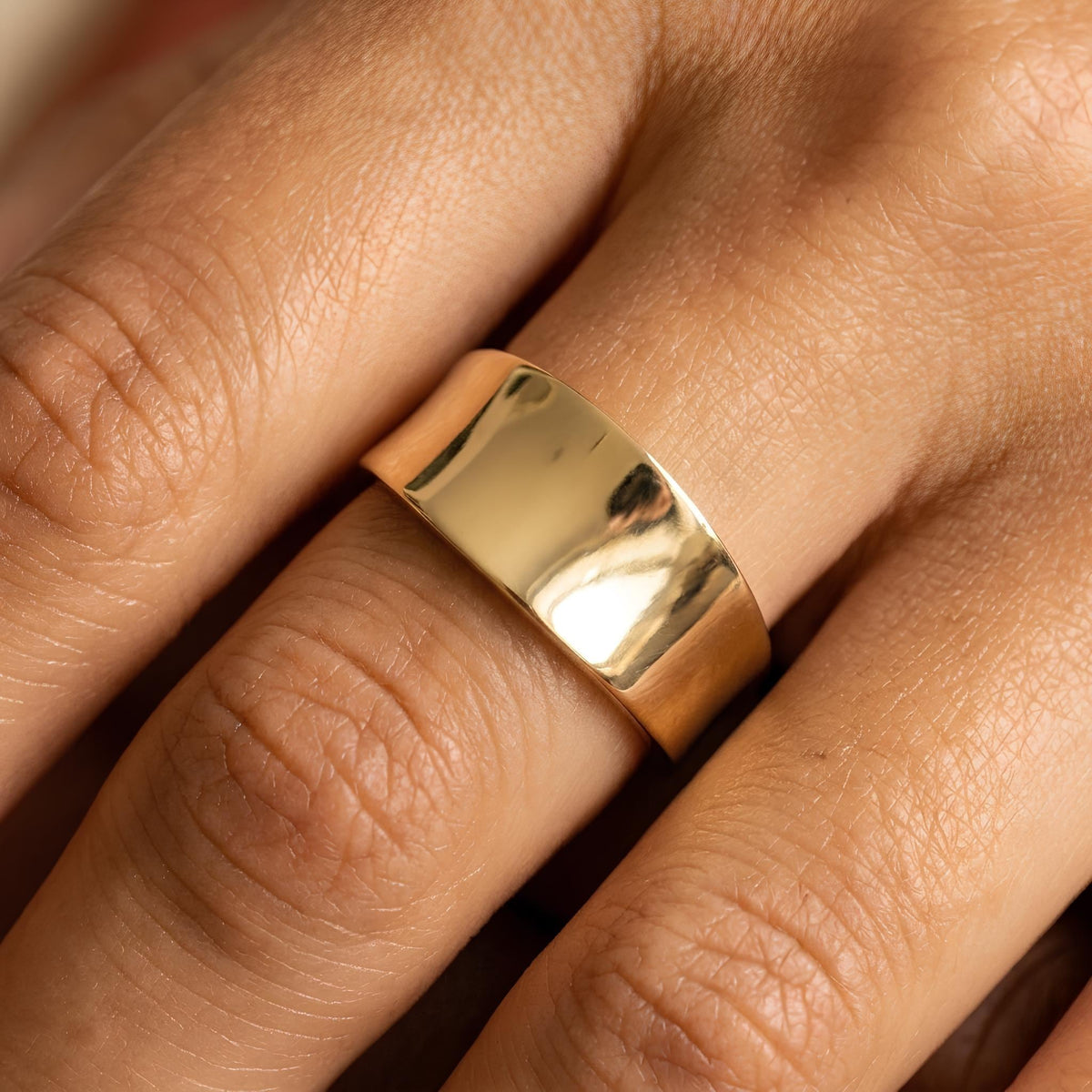 14K / 18K Solid Gold Cigar Band Ring