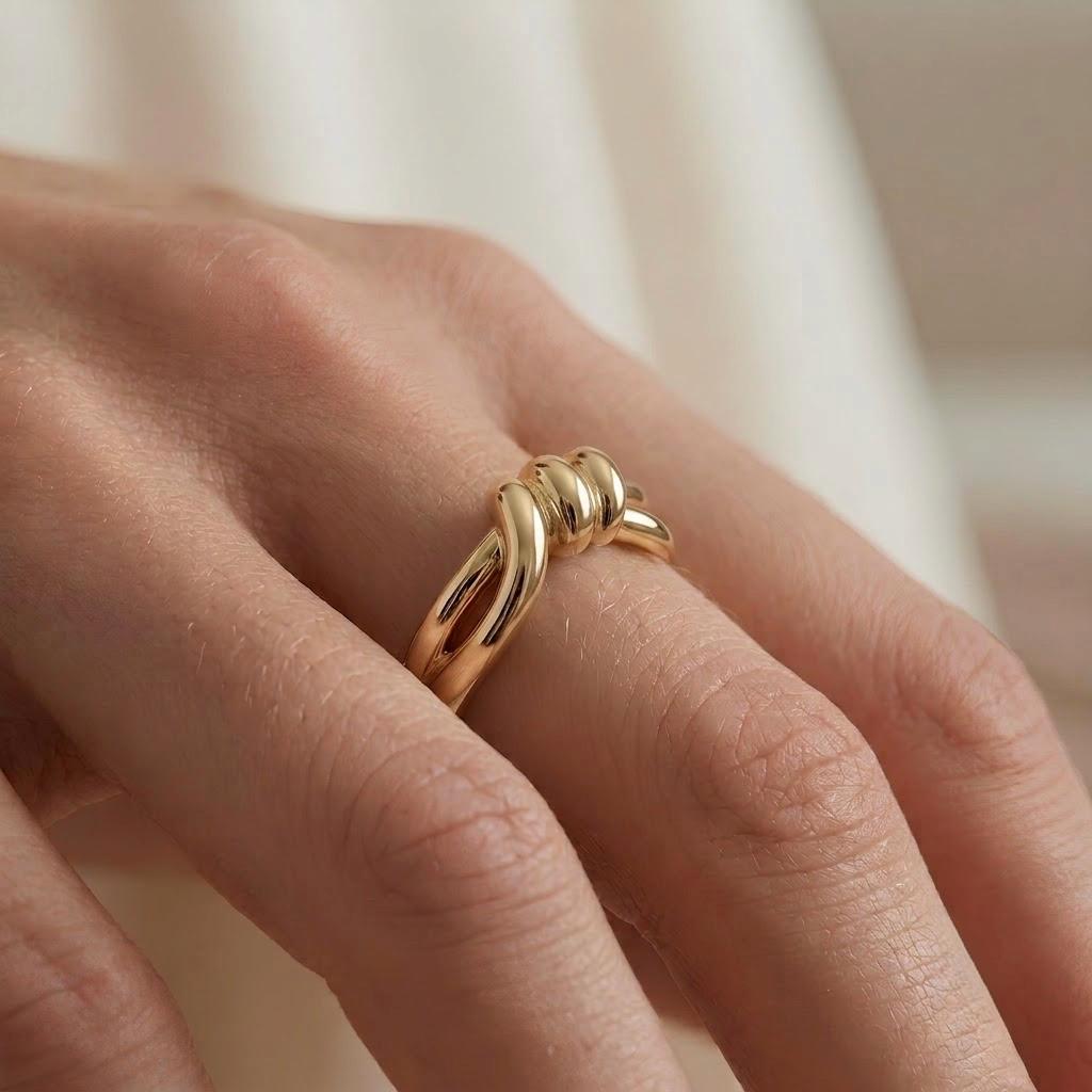 14K / 18K Solid Gold Wrap Knot Ring
