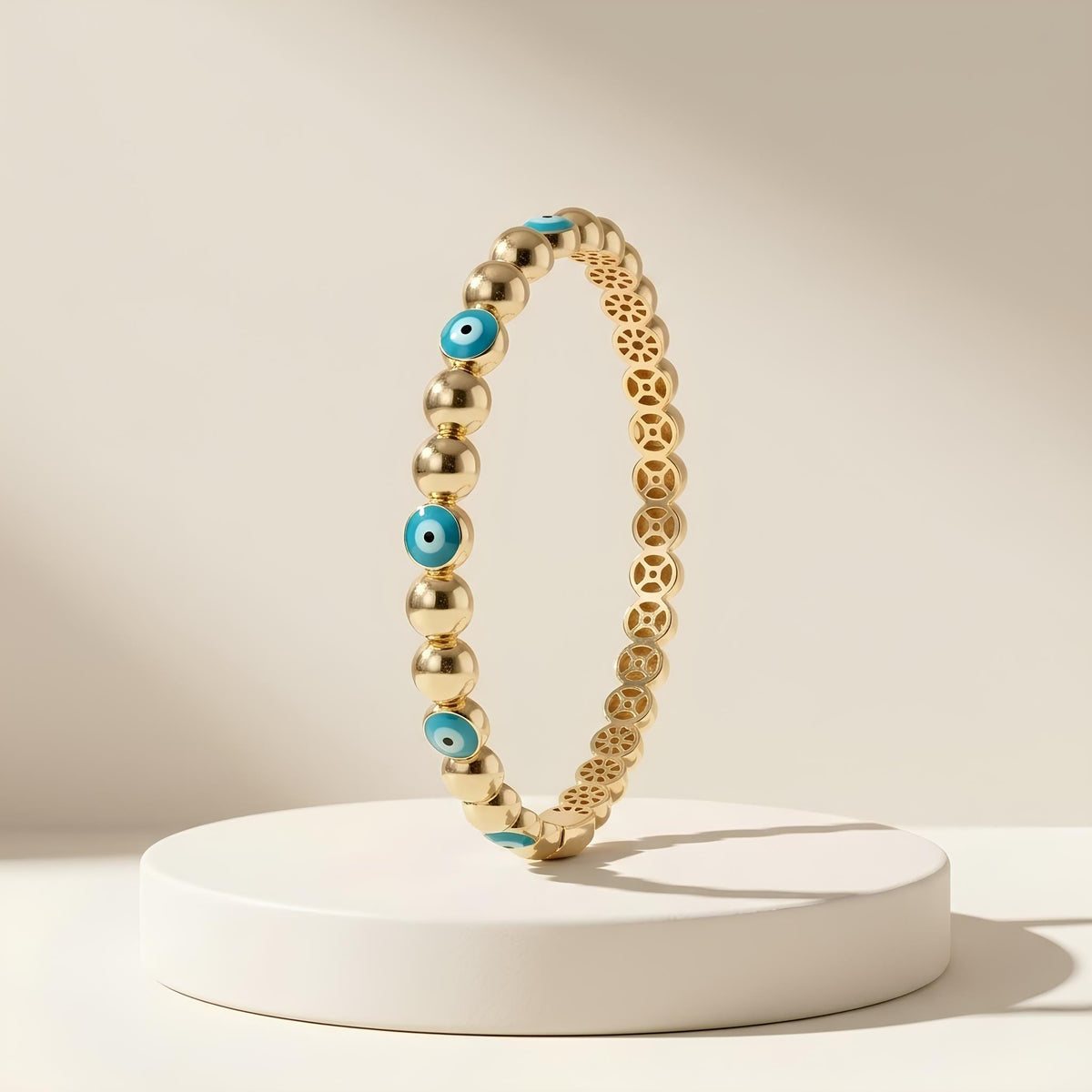 14K / 18K Solid Gold Evil Eye Bracelet