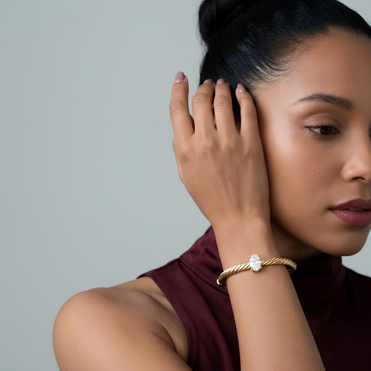14K / 18K Solid Gold Twisted Cable Bangle