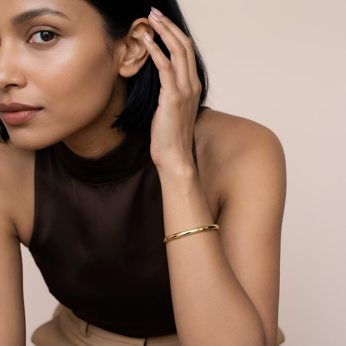 14K / 18K Solid Gold Hinged Bangle
