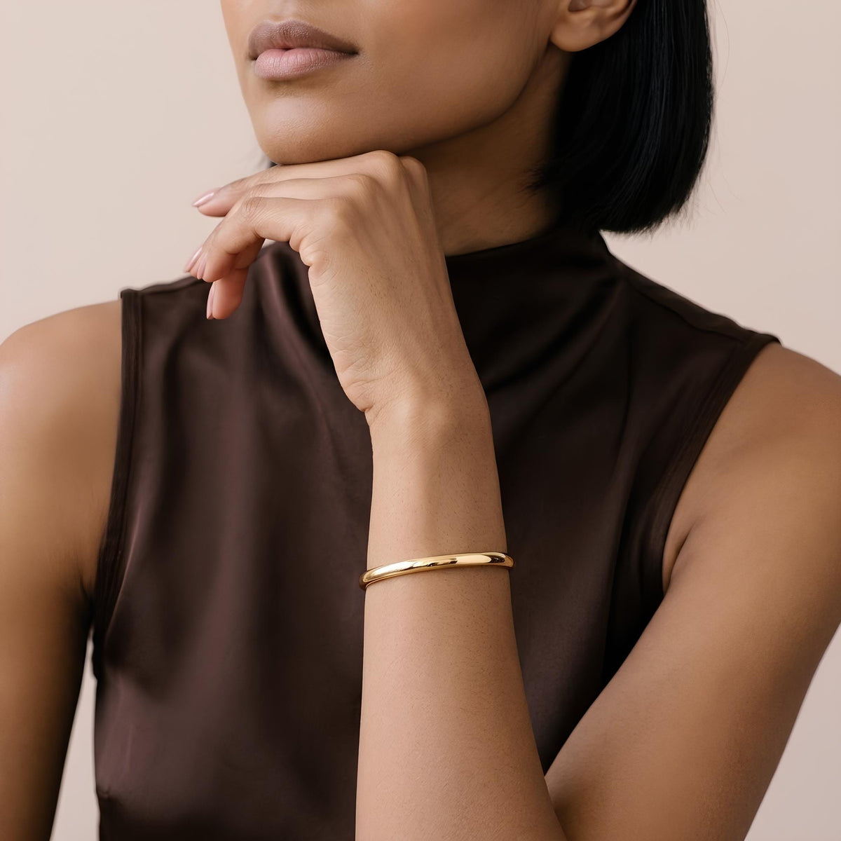 14K / 18K Solid Gold Hinged Bangle