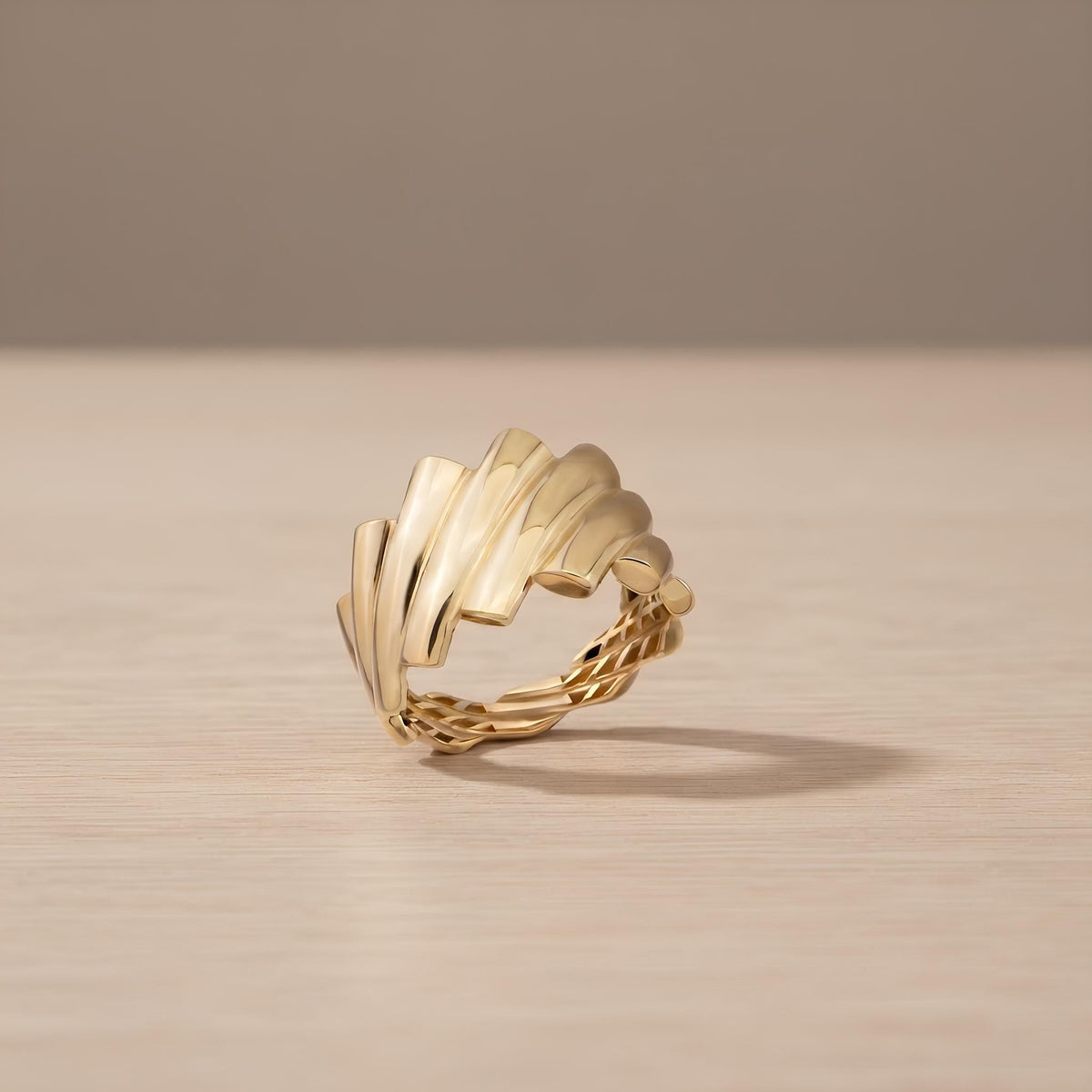 14K / 18K Solid Gold Sculptural Dome Ring