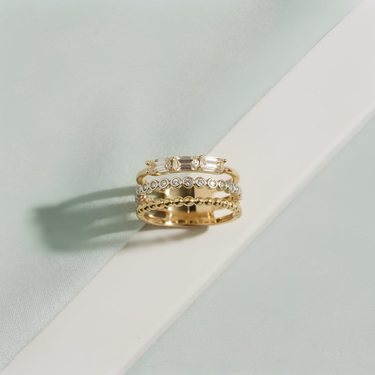 14K / 18K Solid Gold Multi Band Ring