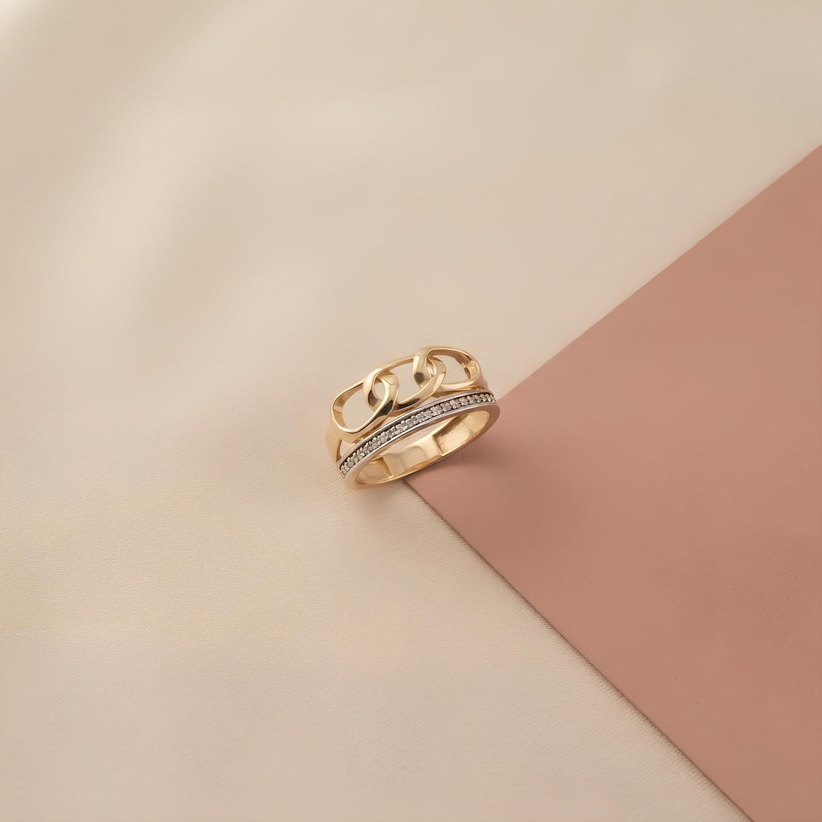 14K / 18K Solid Gold Chain Link Ring