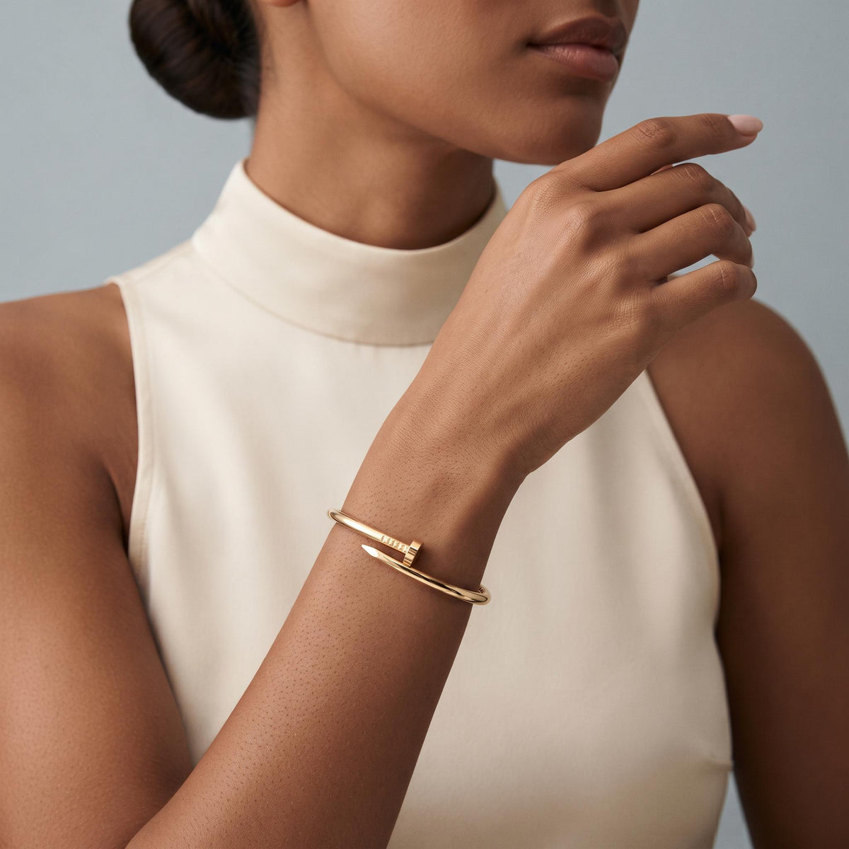 14K / 18K Solid Gold Nail Bangle