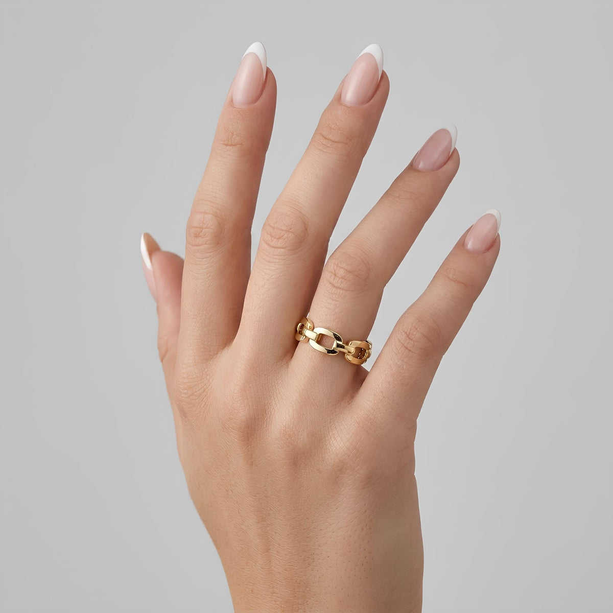 14K / 18K Solid Gold Chain Link Ring