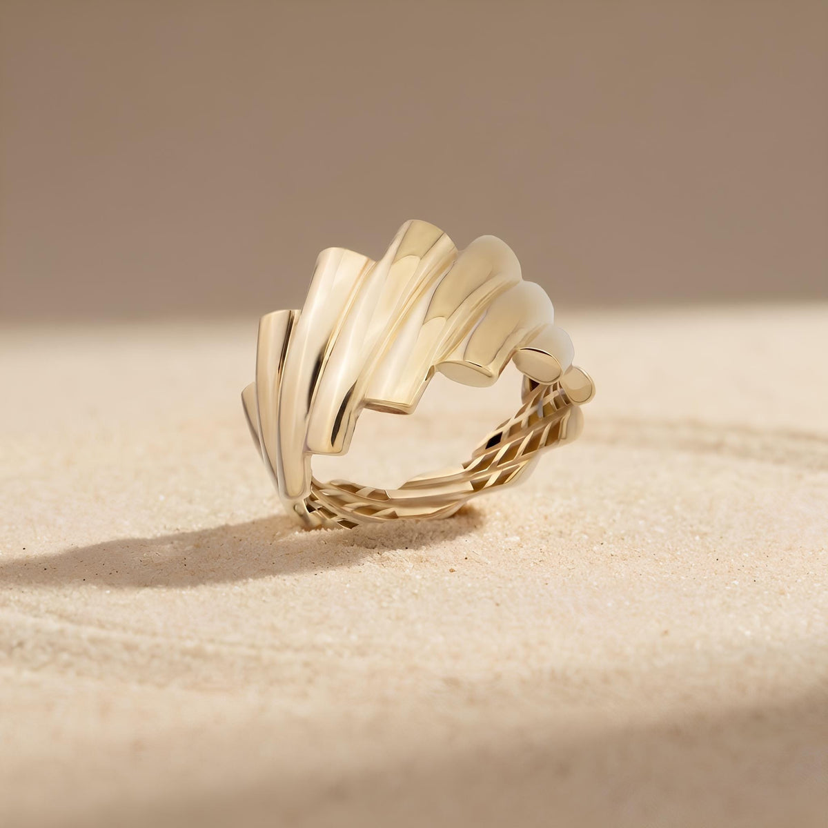 14K / 18K Solid Gold Sculptural Dome Ring