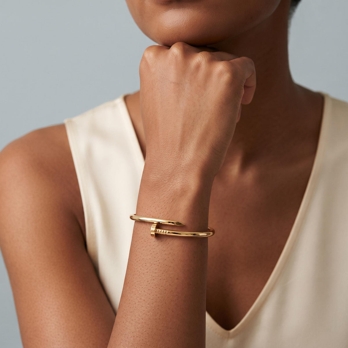 14K / 18K Solid Gold Nail Bangle