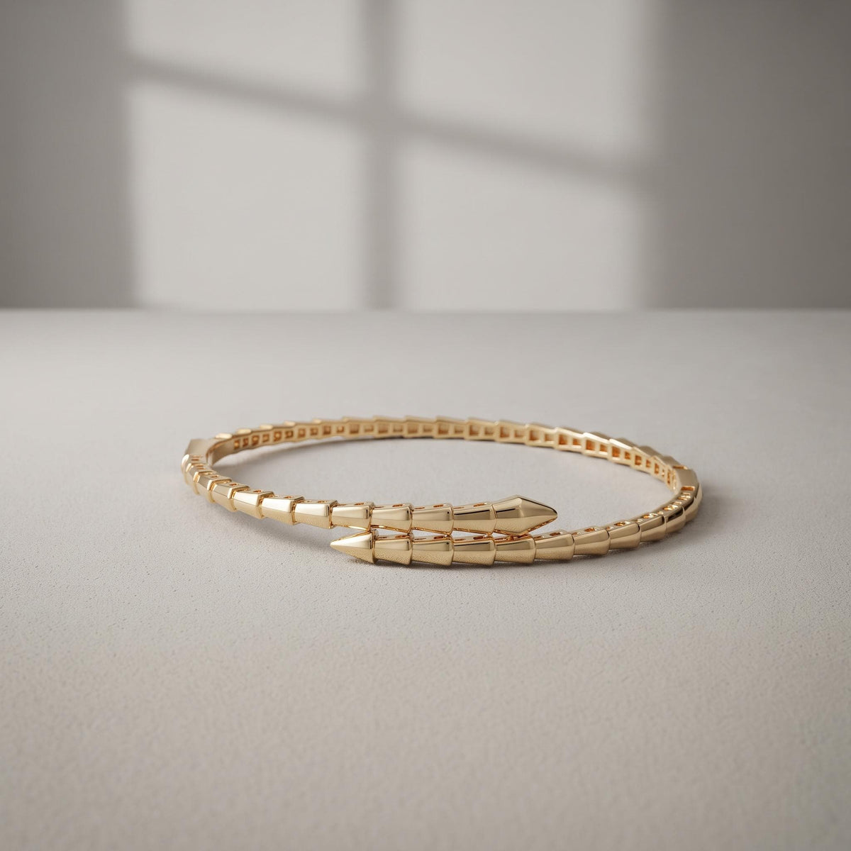 14K / 18K Solid Gold Snake Bangle