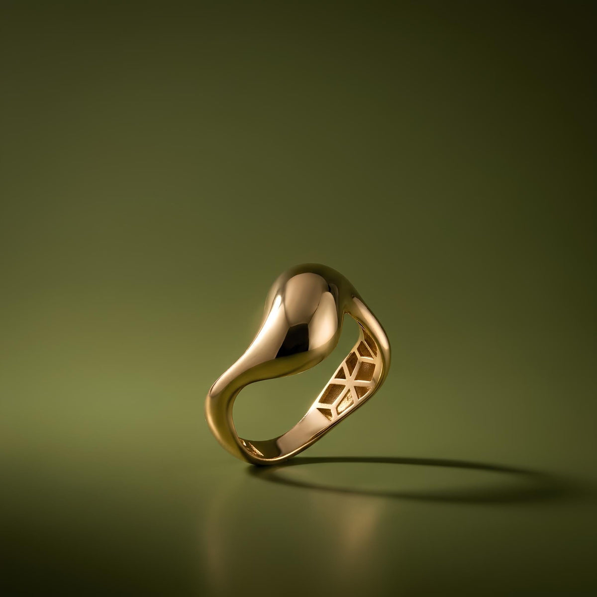 14K / 18K Solid Gold Molten Sculptural Ring
