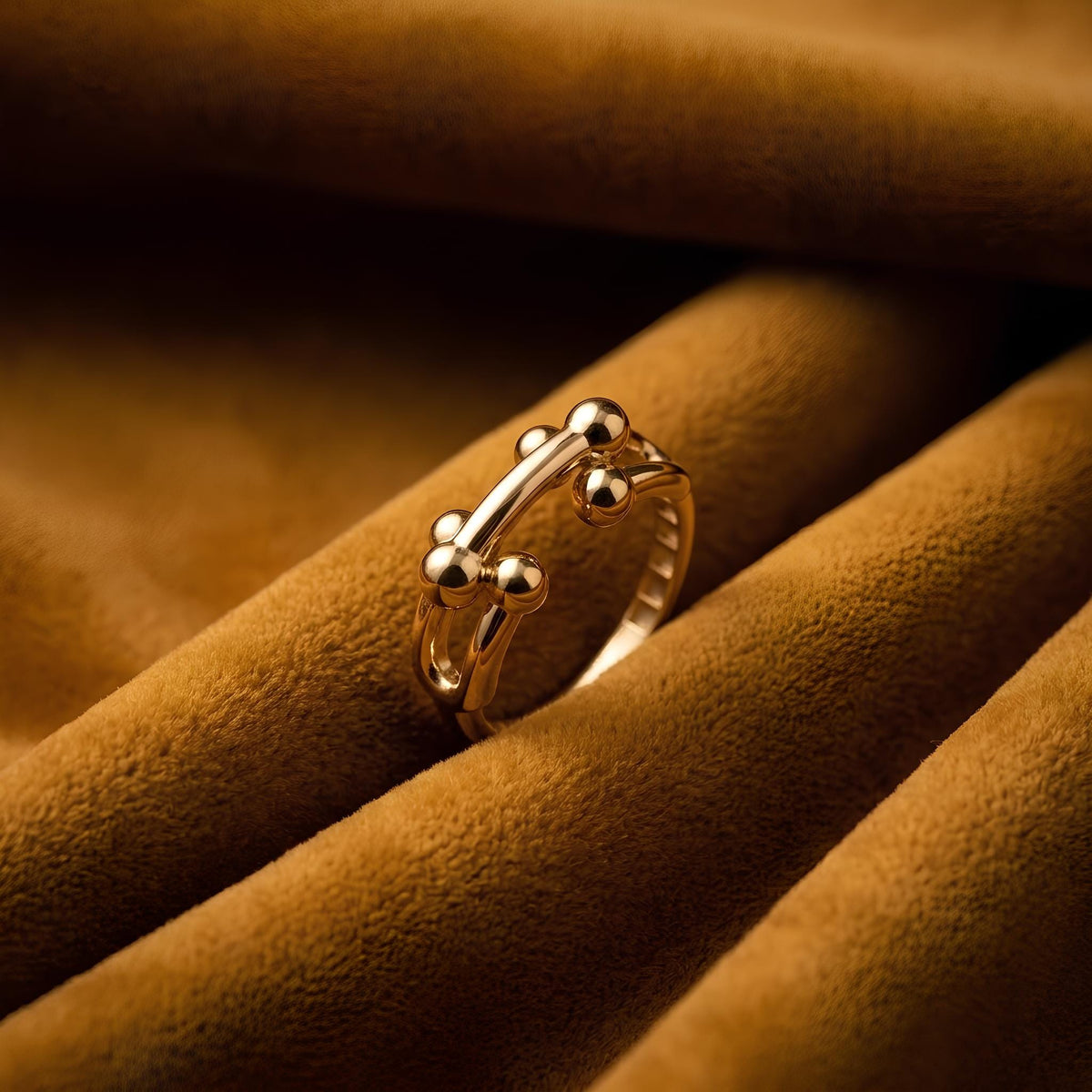 14K / 18K Solid Gold Bobble Ball Ring