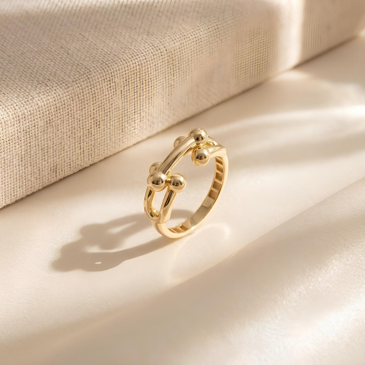 14K / 18K Solid Gold Bobble Ball Ring