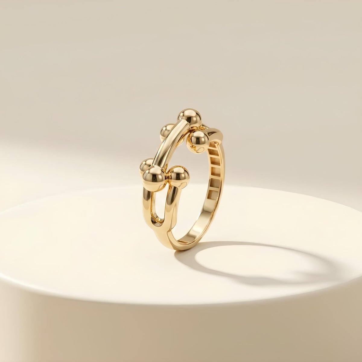 14K / 18K Solid Gold Bobble Ball Ring