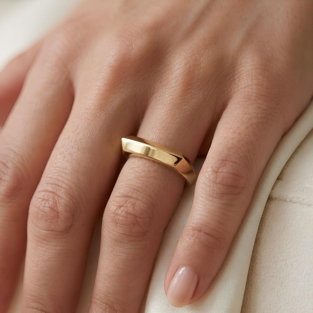 14K / 18K Solid Gold Signet Ring