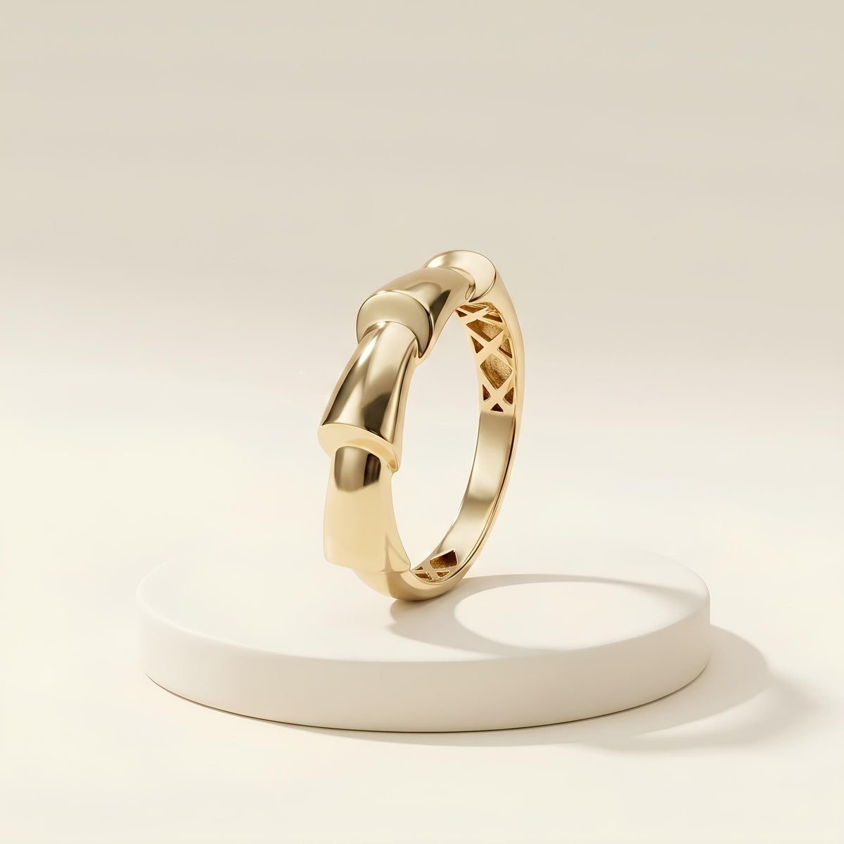 14K / 18K Solid Gold Bamboo Ring