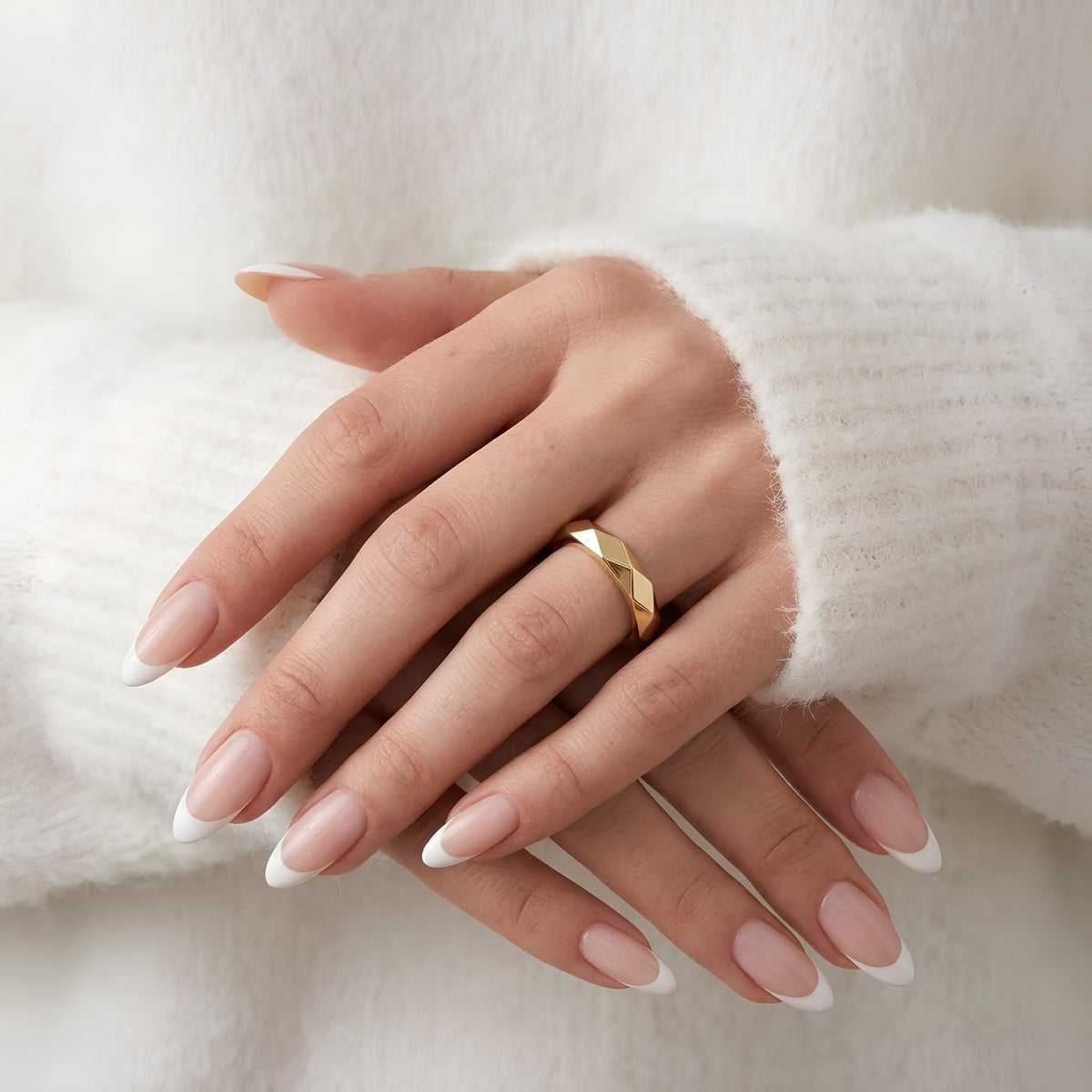 14K / 18K Solid Gold Faceted Ring