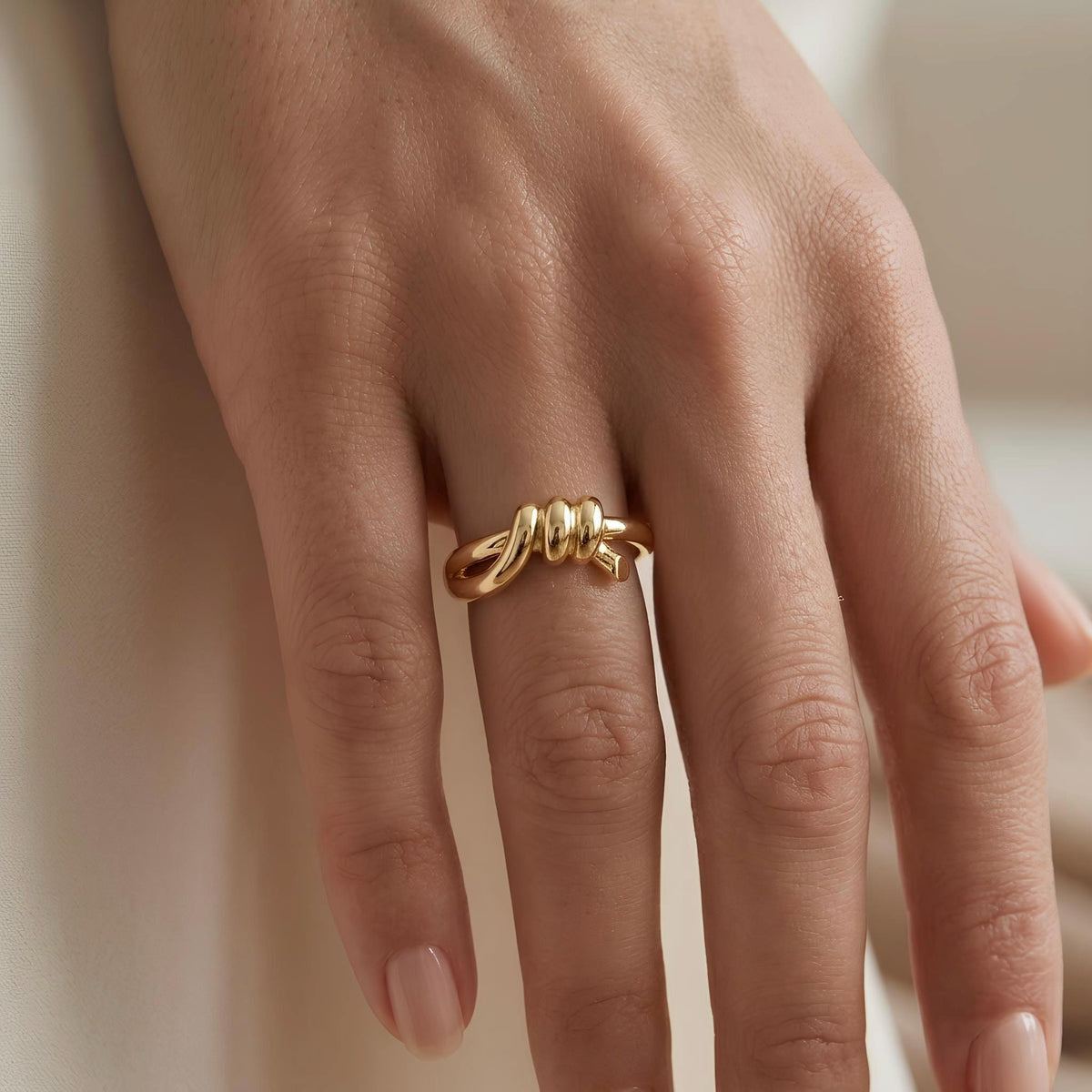 14K / 18K Solid Gold Wrap Knot Ring