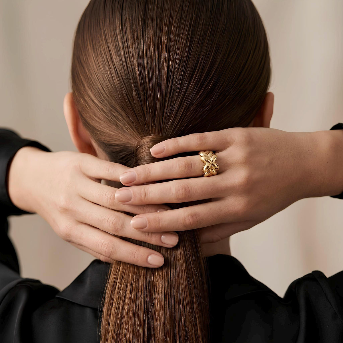 14K / 18K Solid Gold Leaf Ring