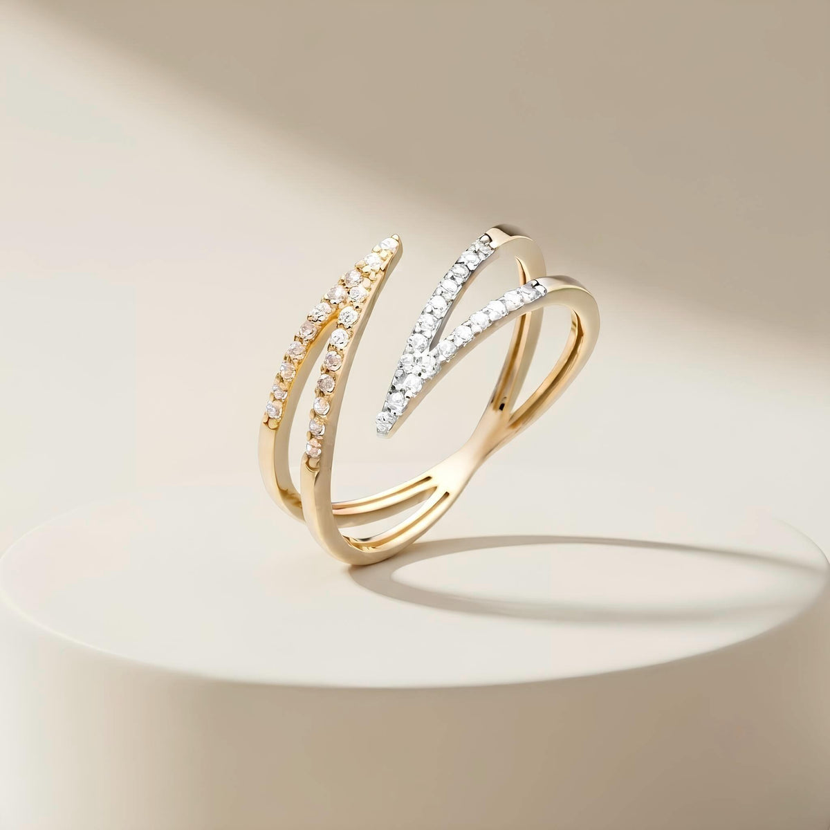 14K / 18K Solid Gold Chevron Ring