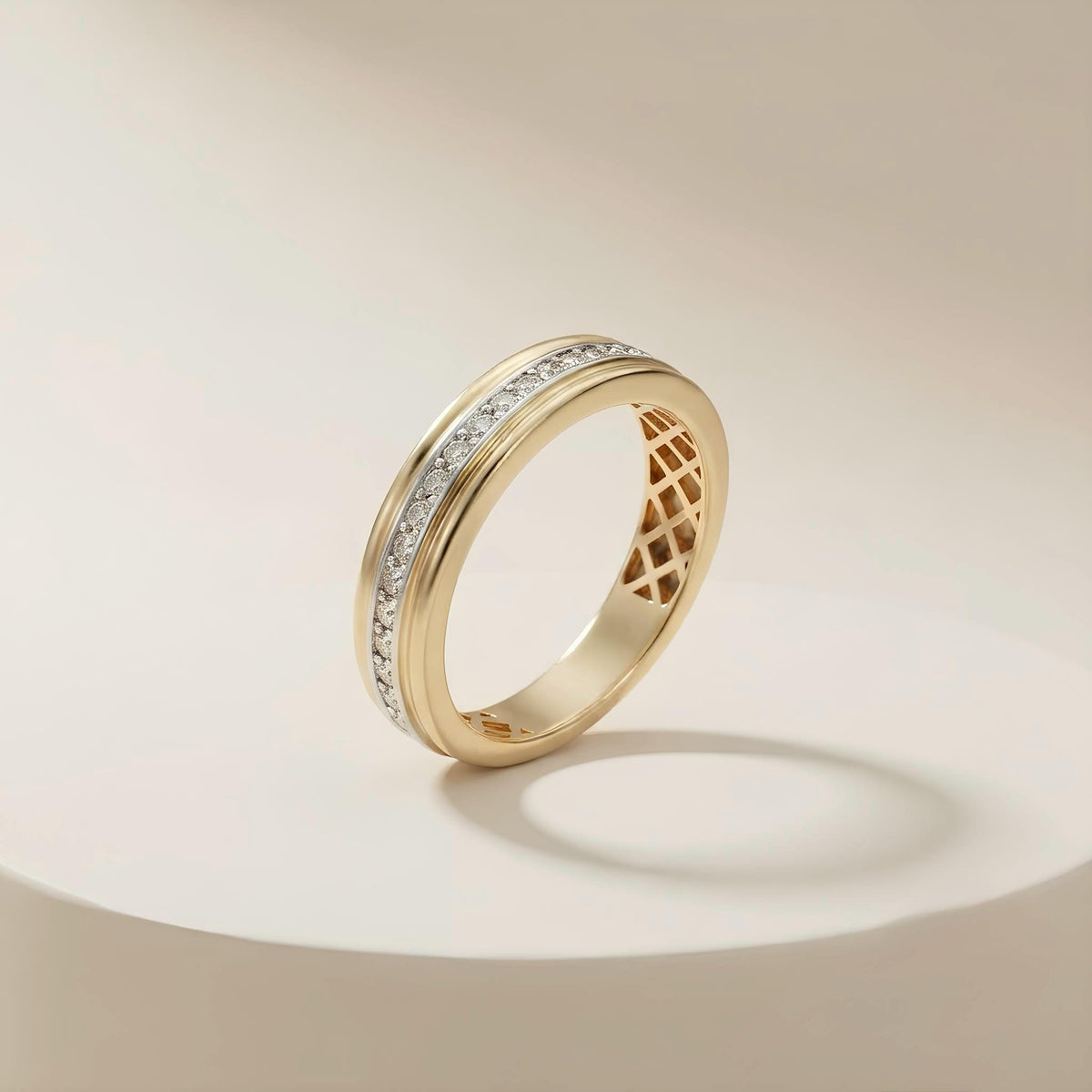 14K / 18K Solid Gold Zircon Wedding Band
