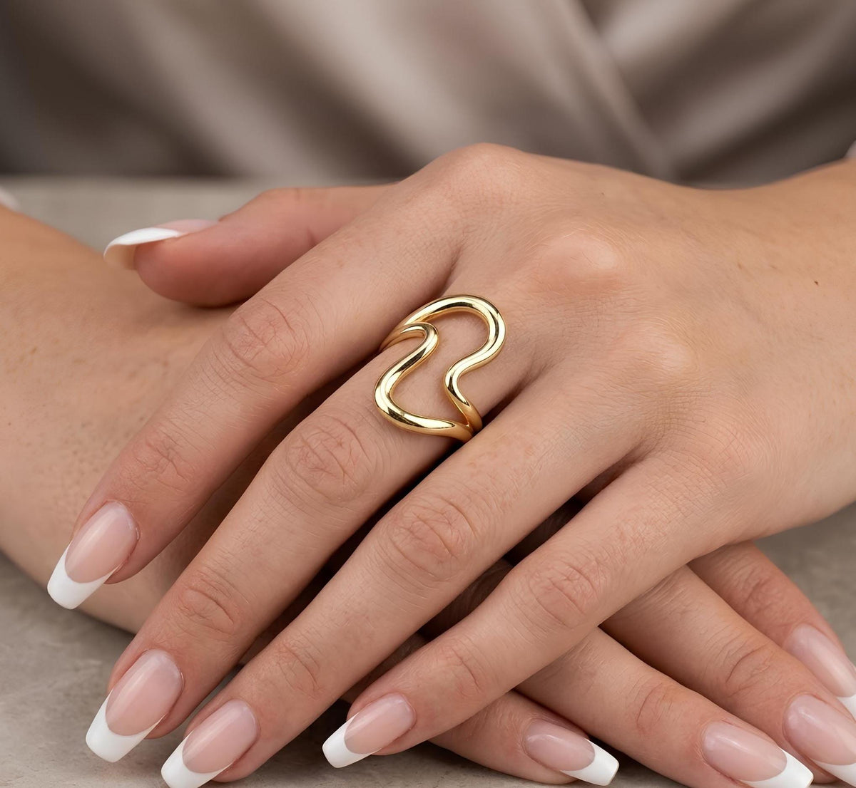 14K / 18K Solid Gold Abstract Ring