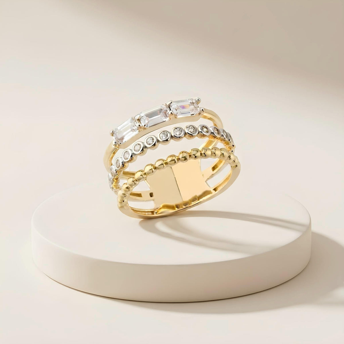 14K / 18K Solid Gold Multi Band Ring
