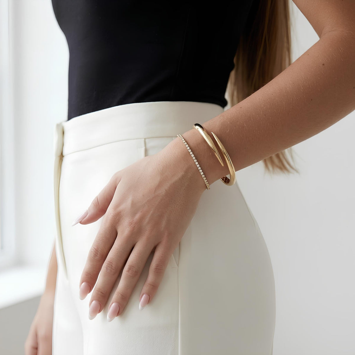 14K / 18K Solid Gold Overlap Bangle