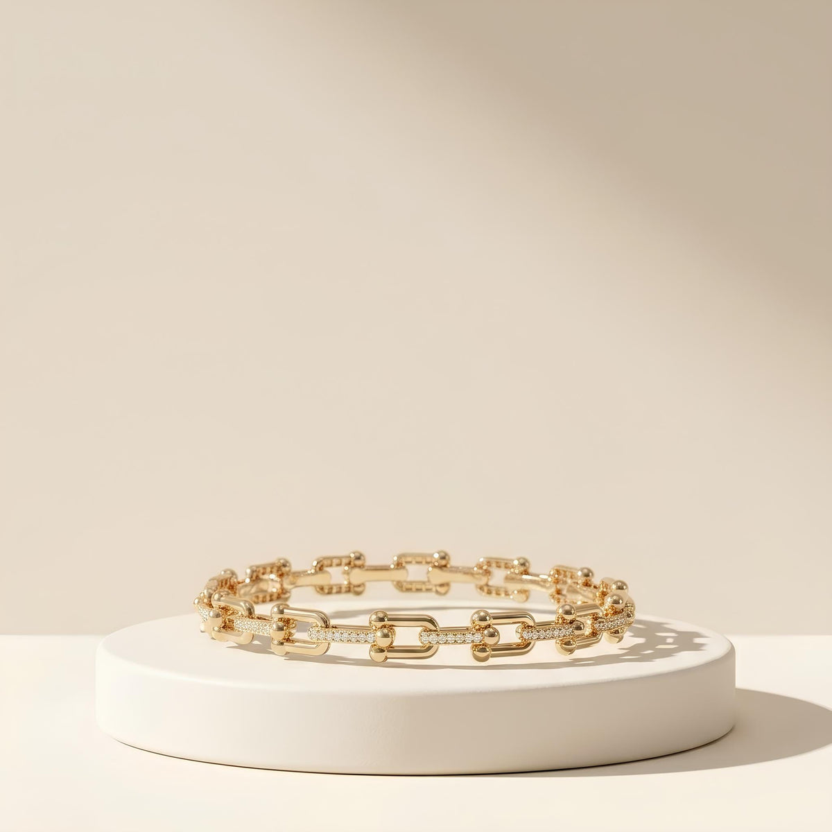 14K / 18K Solid Gold Paperclip Chain Bangle