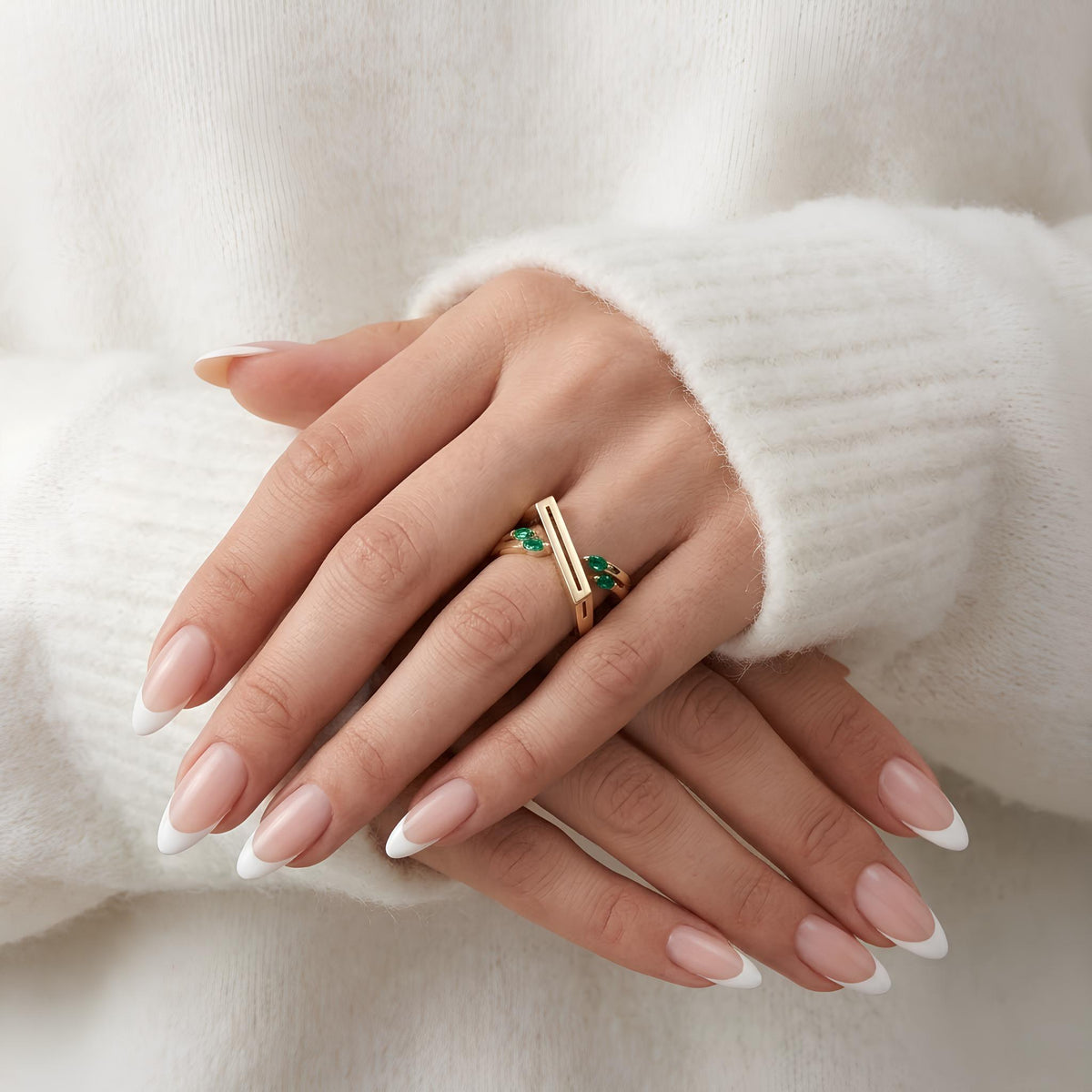 14K / 18K Solid Gold Marquise Gemstone Ring