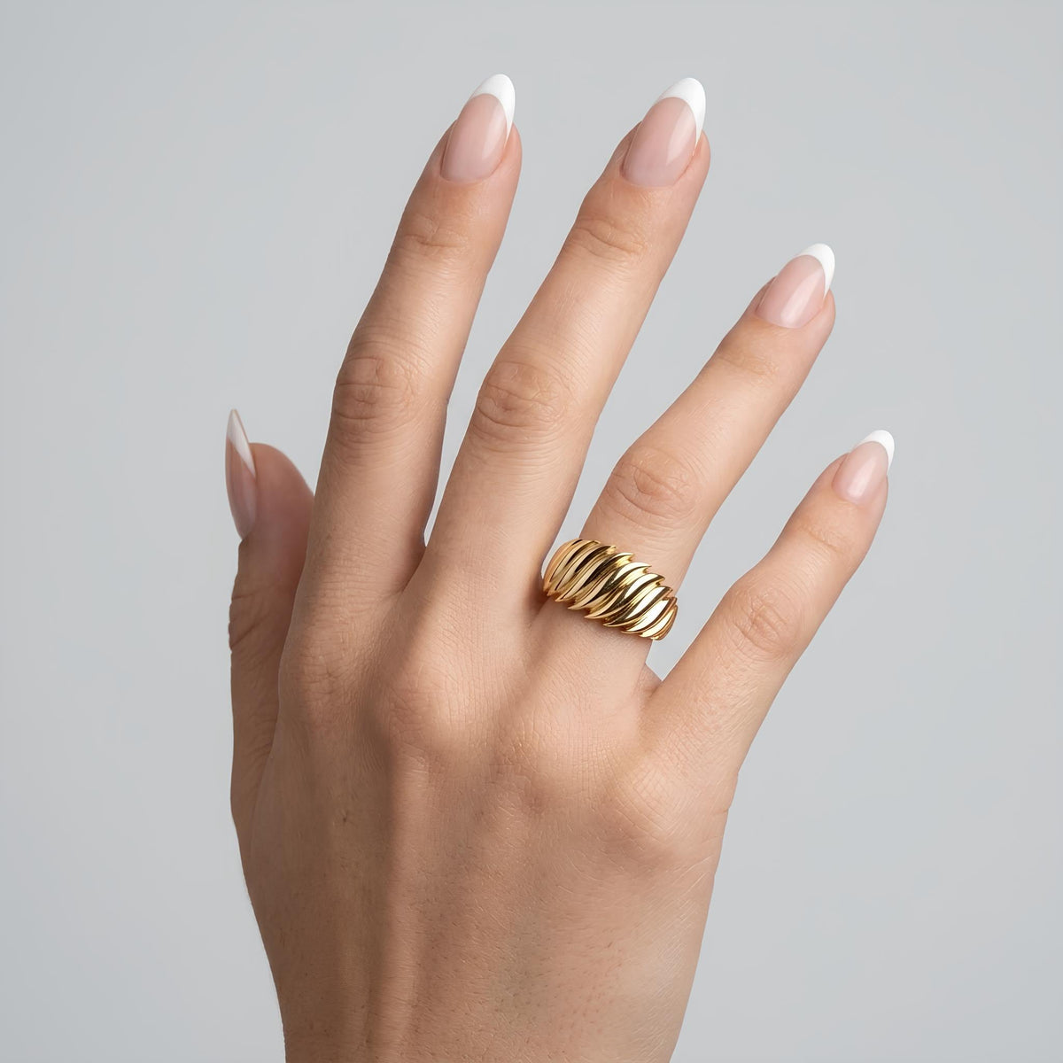 14K / 18K Solid Gold Croissant Ring