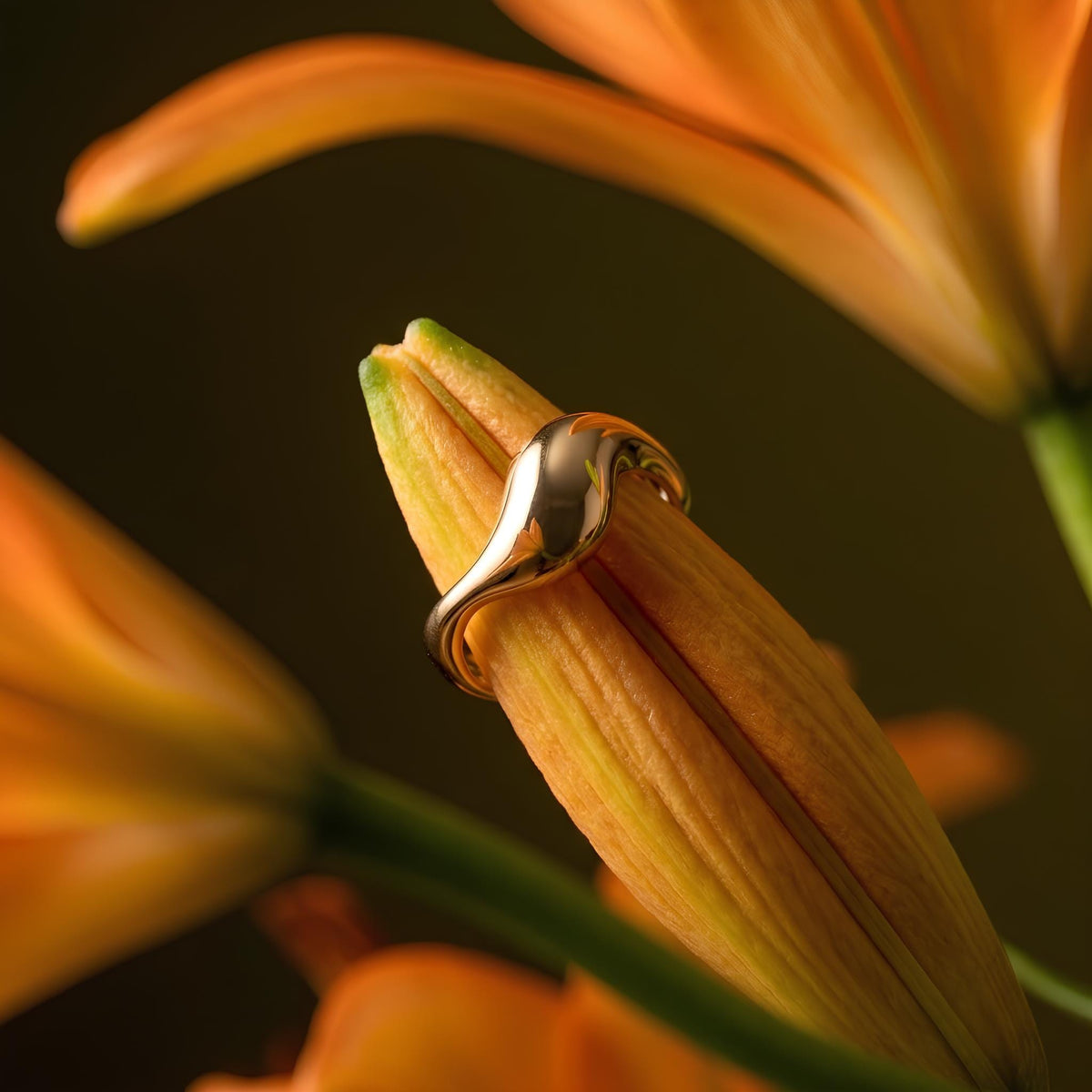 14K / 18K Solid Gold Molten Sculptural Ring