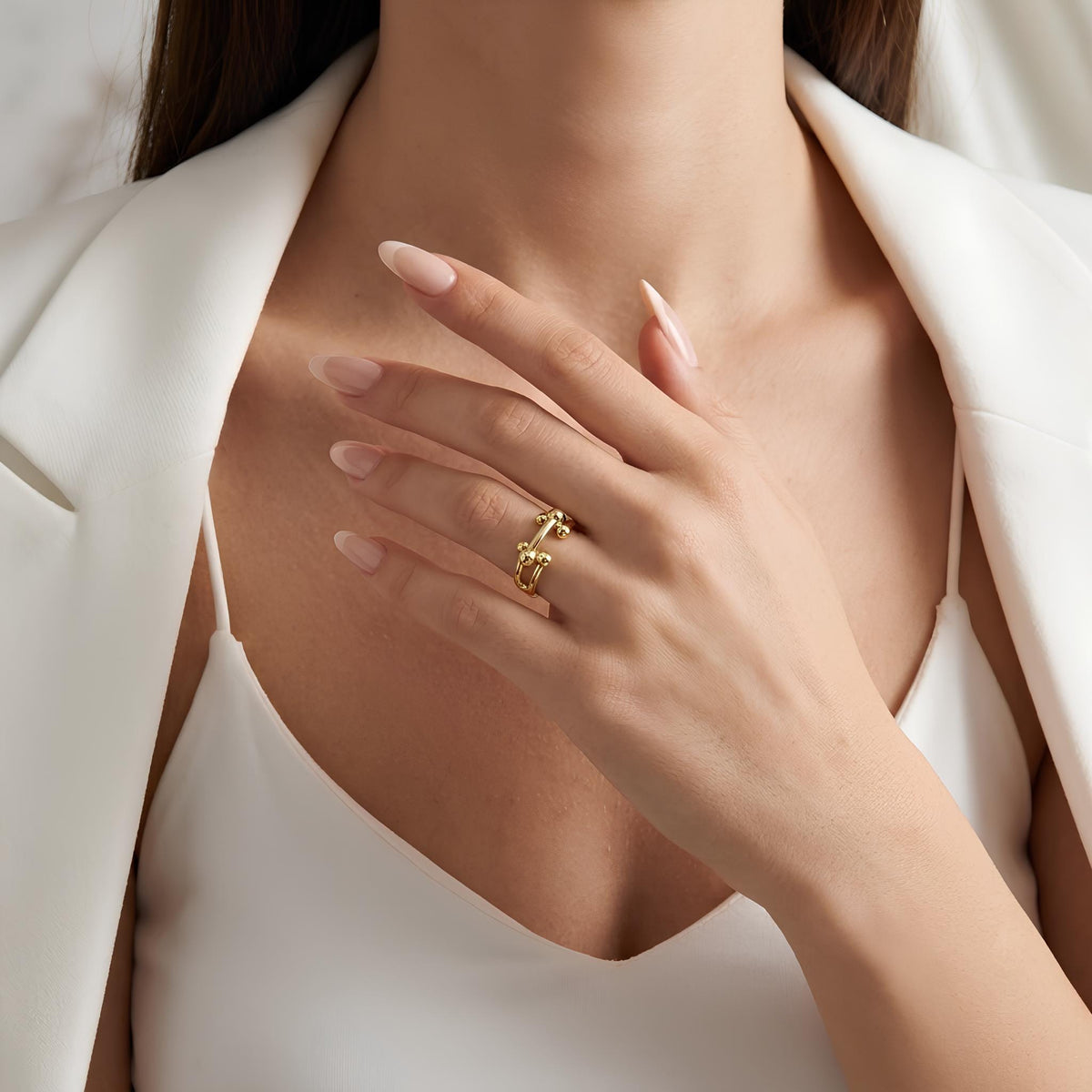 14K / 18K Solid Gold Bobble Ball Ring