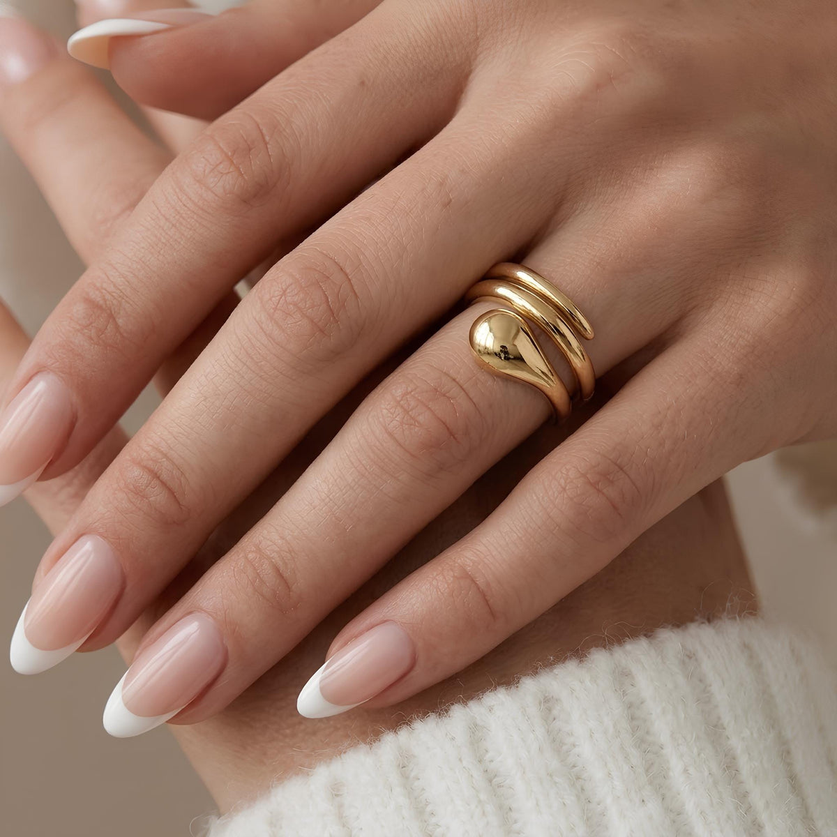 14K / 18K Solid Gold Swirl Wrap Ring