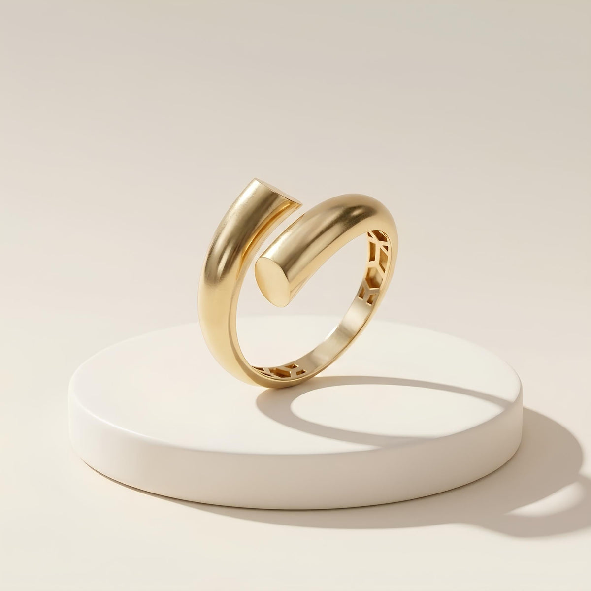 14K / 18K Solid Gold Bypass Wrap Ring