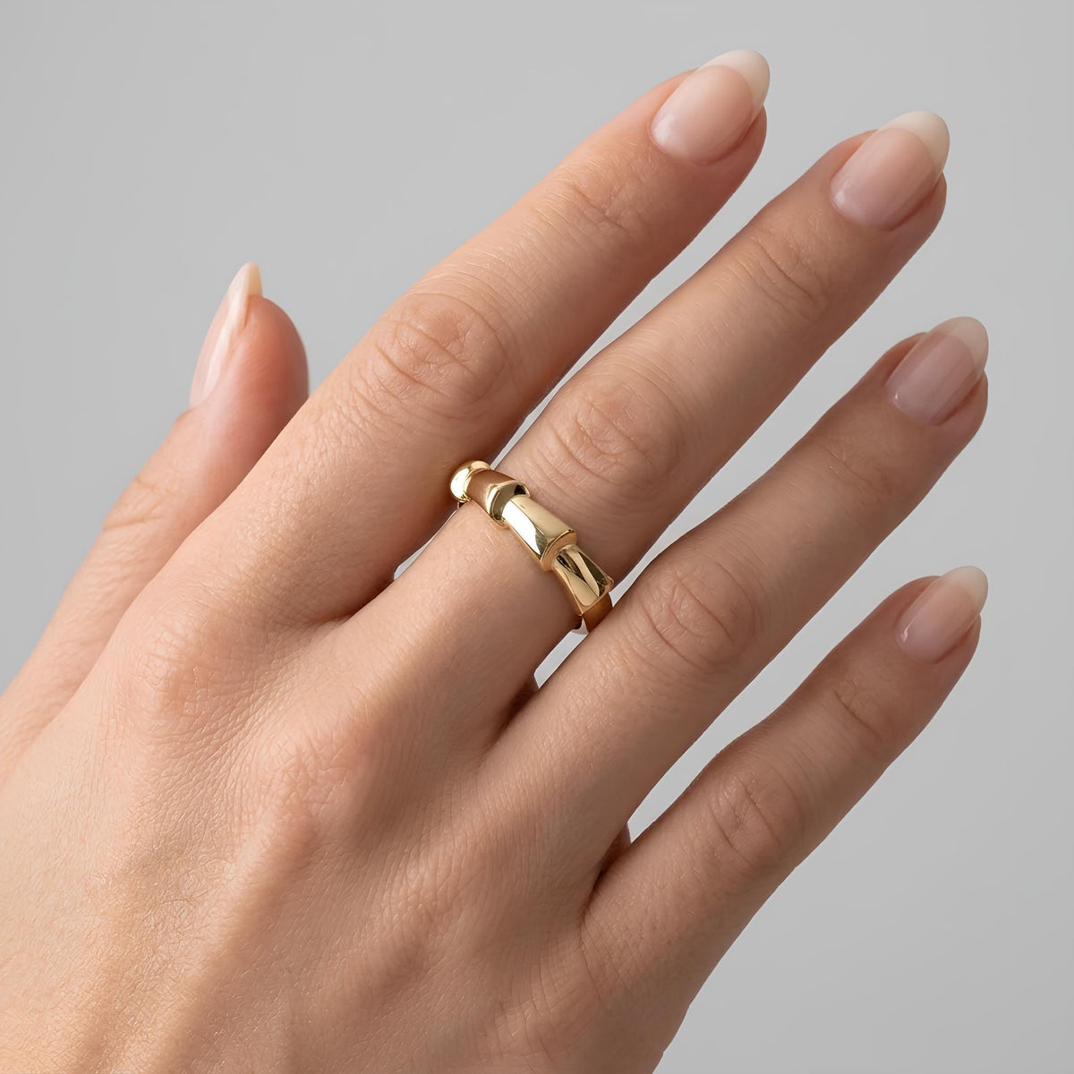 14K / 18K Solid Gold Bamboo Ring