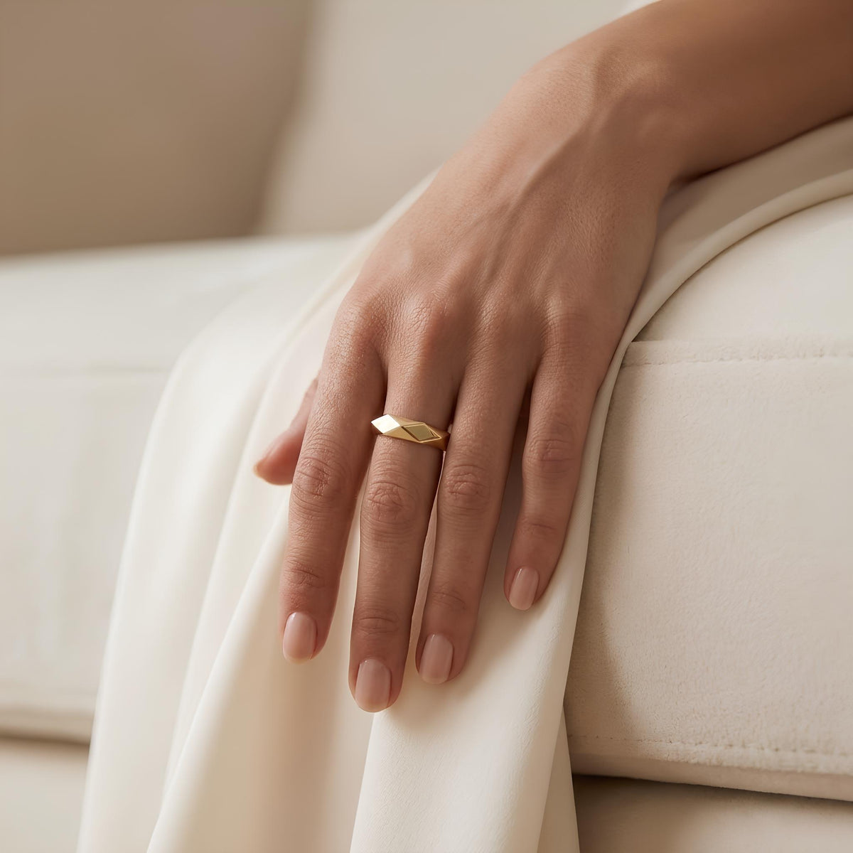 14K / 18K Solid Gold Faceted Ring