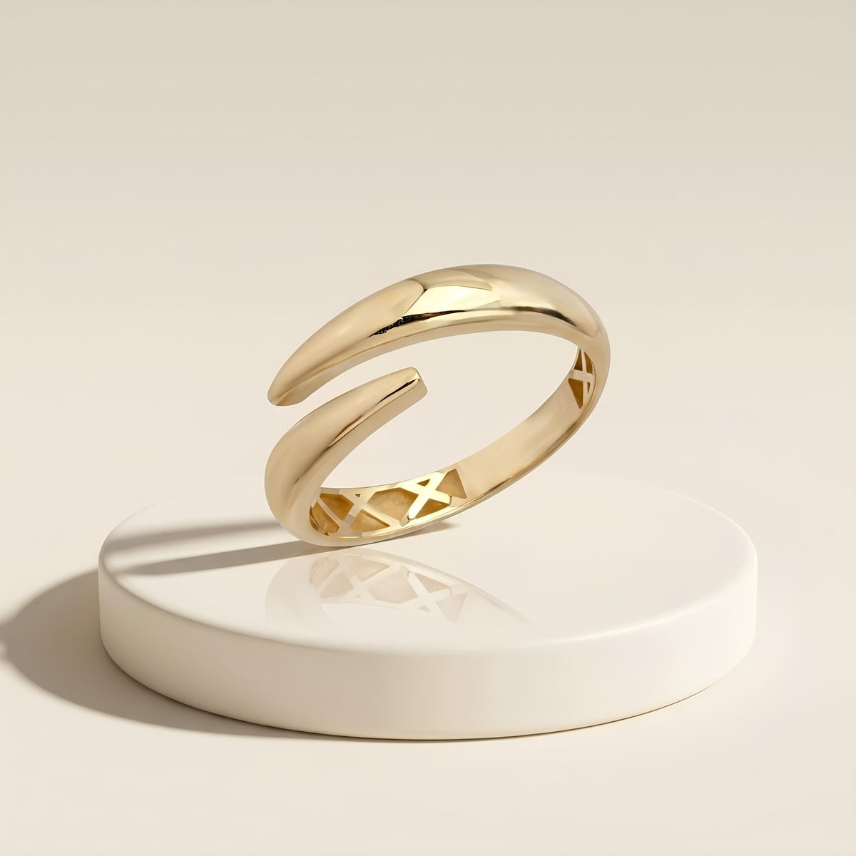 14K / 18K Solid Gold Open Wrap Ring