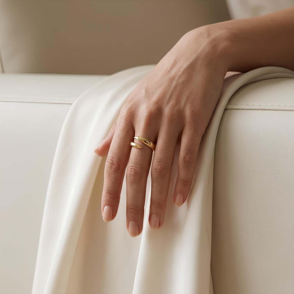 14K / 18K Solid Gold Open Wrap Ring