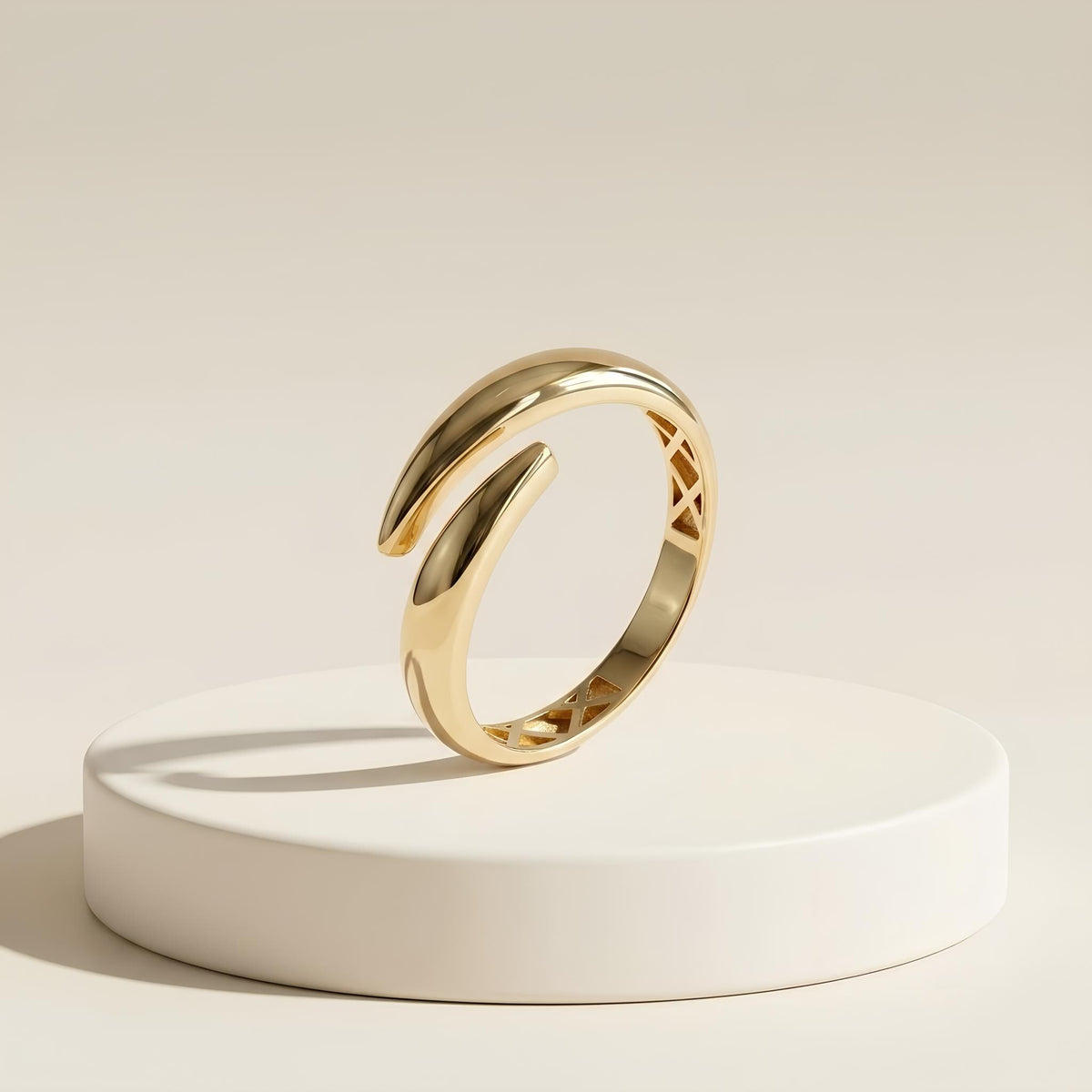14K / 18K Solid Gold Open Wrap Ring