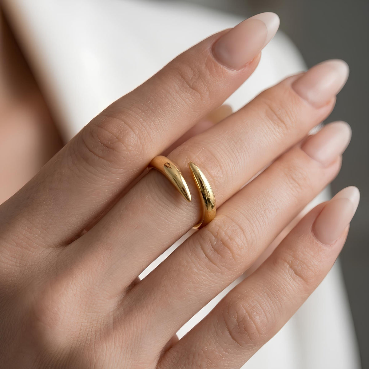 14K / 18K Solid Gold Open Wrap Ring