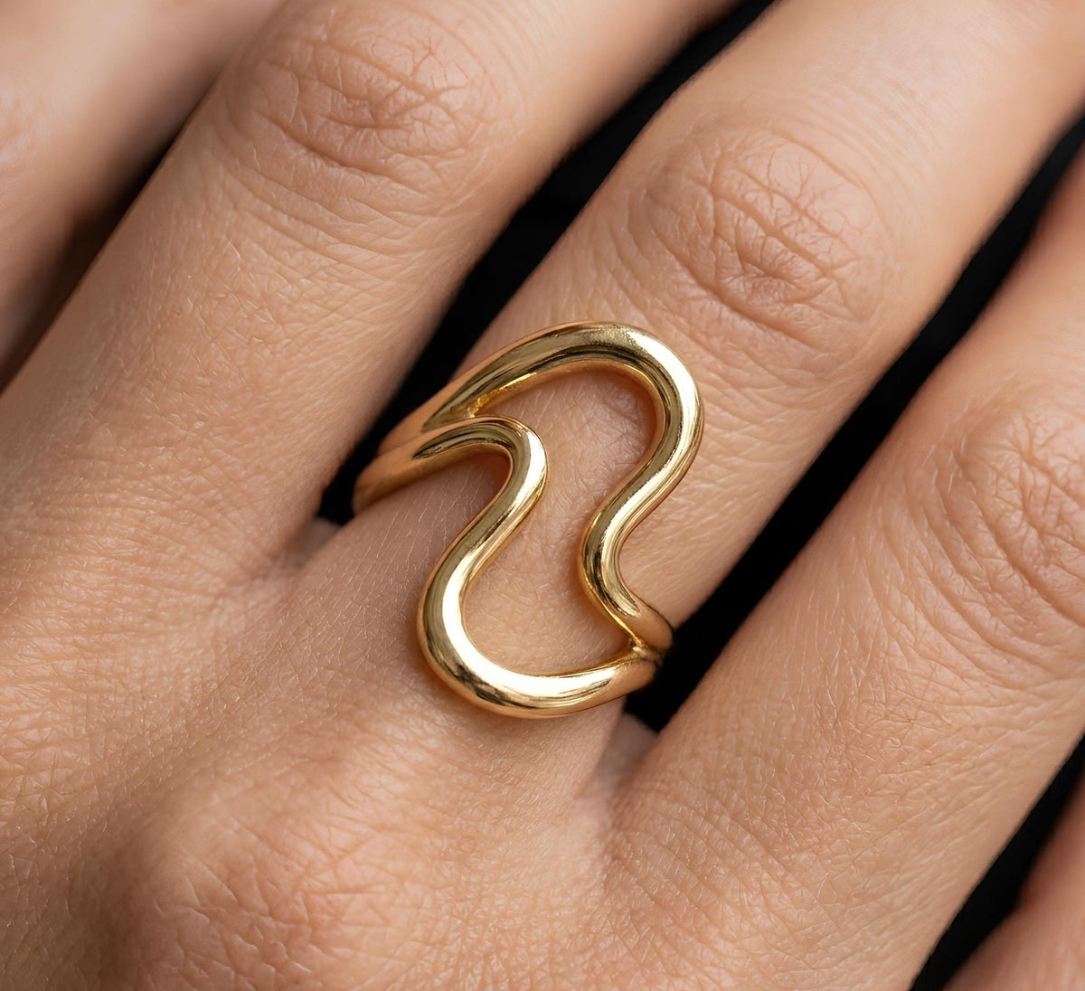 14K / 18K Solid Gold Abstract Ring