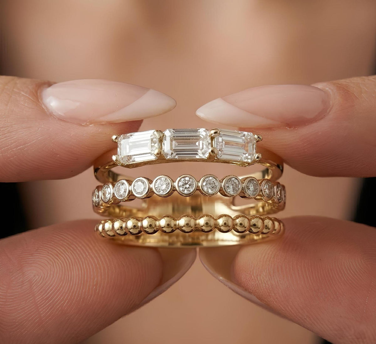 14K / 18K Solid Gold Multi Band Ring