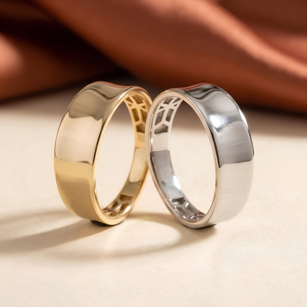 14K / 18K Solid Gold Cigar Band Ring