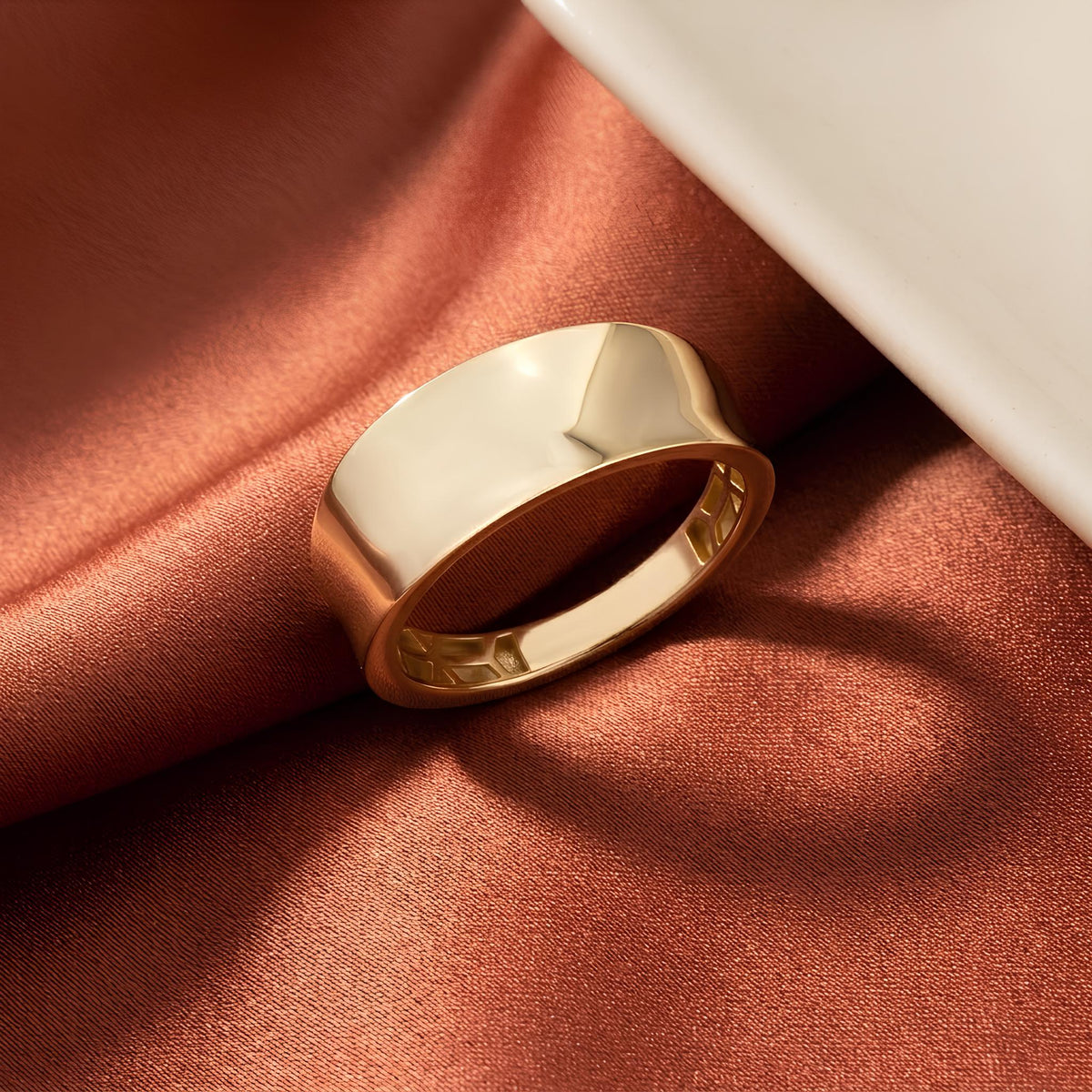 14K / 18K Solid Gold Cigar Band Ring