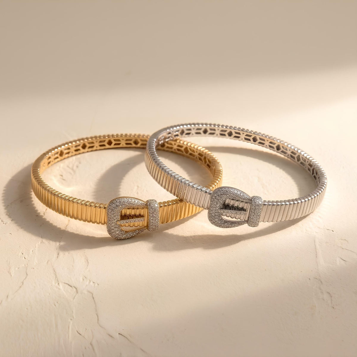 14K / 18K Solid Gold Buckle Bangle